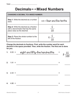 Drill & Practice: Decimals Grades 3-5