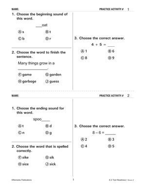 E-Z Test Readiness Gr. 2