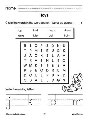 Word Search Puzzles: For Beginners Gr. K-1