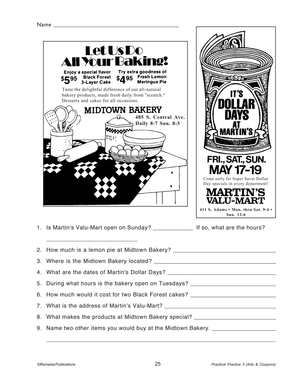 Practical Practice Reading: Ads & Coupons Gr. 4-12, R.3-4