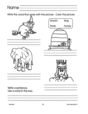 Read, Write, & Color: Word Association 1 Gr. 1