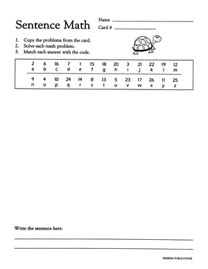 Sentence Math Gr. 2-3