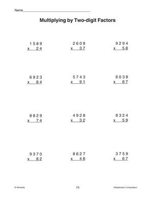 Multiplication Computation Gr. 3-6