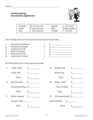 Multiplication Word Problems Gr. 3-6