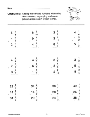 Adding Fractions Gr. 3-6