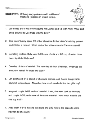 Adding Fractions Gr. 3-6