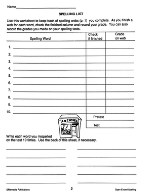 Open-Ended Spelling Gr. 3-6