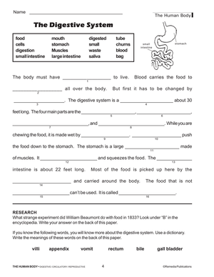 The Human Body: Digestive, Circulatory, Reproductive, & Excretory Systems Gr. 4+