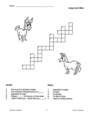 Phonics Crossword Puzzles Gr. 3-8, R.L. 1-2
