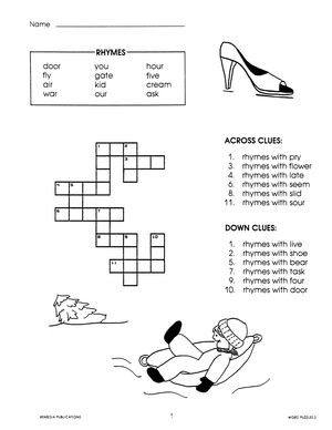 Crossword Puzzles: Riddles 'N Rhymes Gr. 3-6