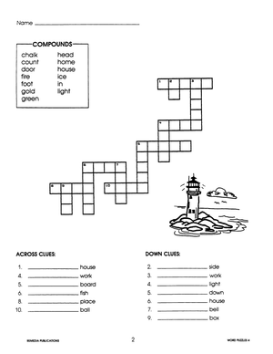 Crossword Puzzles: Compounds & Contractions Gr. 3-6