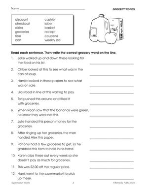 Essential Vocabulary: Supermarket Words Gr. 4-12, R.L. 3-4