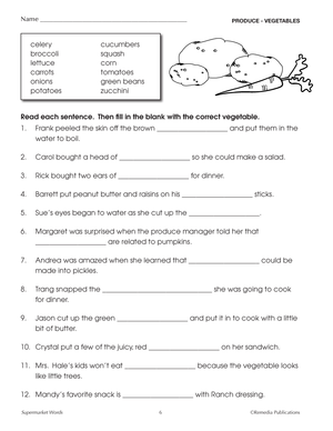 Essential Vocabulary: Supermarket Words Gr. 4-12, R.L. 3-4