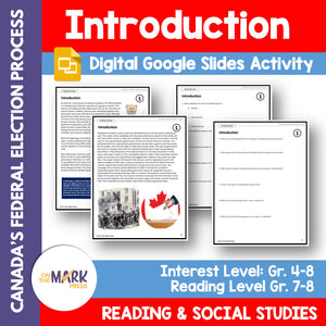 Introduction To Canadian Elections - Google Slides & Printables! Interest Level Gr. 4-8, Reading Level Gr. 7-8