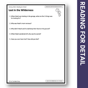 Lost in the Wilderness - A Social Studies Reading Comprehension Google Slides & Printables Gr. 3-4