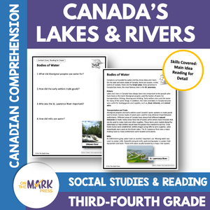 Canada's Bodies of Water, Ontario Lakes & Rivers, Reading Google Slide Bundle Gr 3-4
