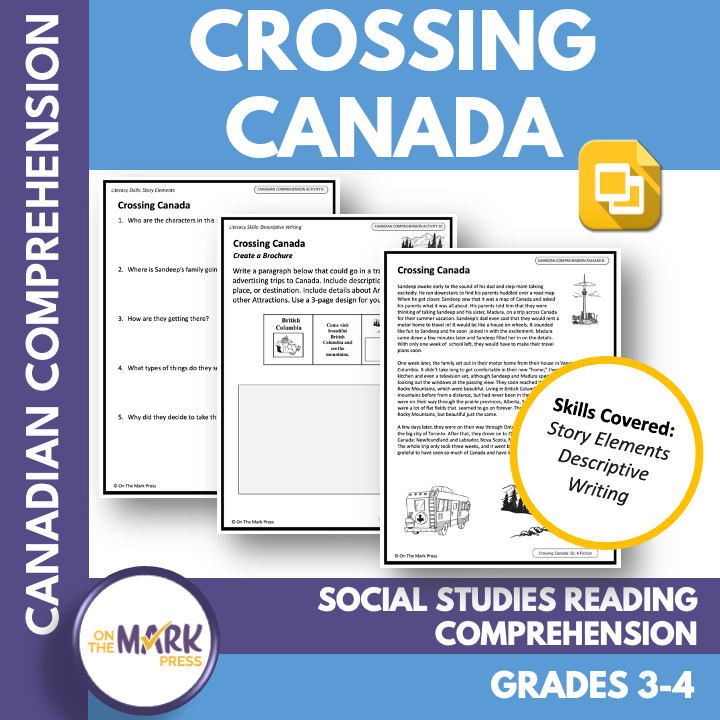 Crossing Canada: A Social Studies Reading Lesson Gr. 3-4 Google Slides/Printables