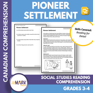 Pioneer Settlement:  A CDN Social Studies Reading Lesson Gr. 3-4 Google Slides