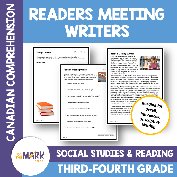 Readers Meeting Writers: No TV for a Month! Reading Google Slides Grades 3-4