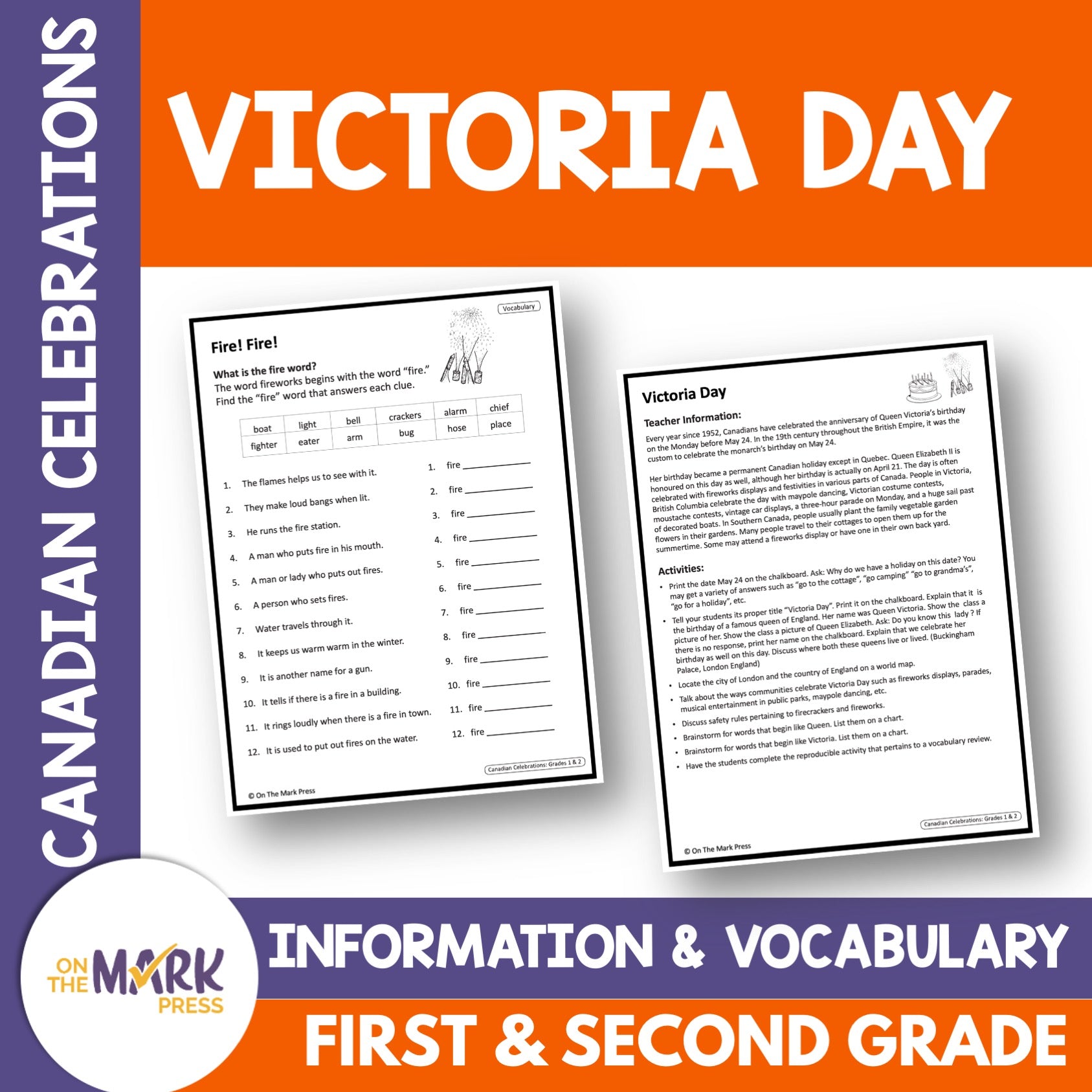 Victoria Day Grades 1-3 Teacher Directed Lesson & Google Slides & Printables