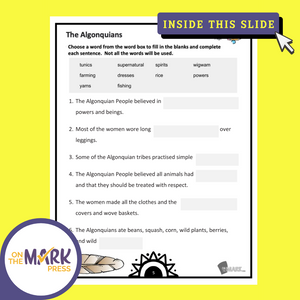 The Algonquians Grade 7 Google Slides Lesson & Printables