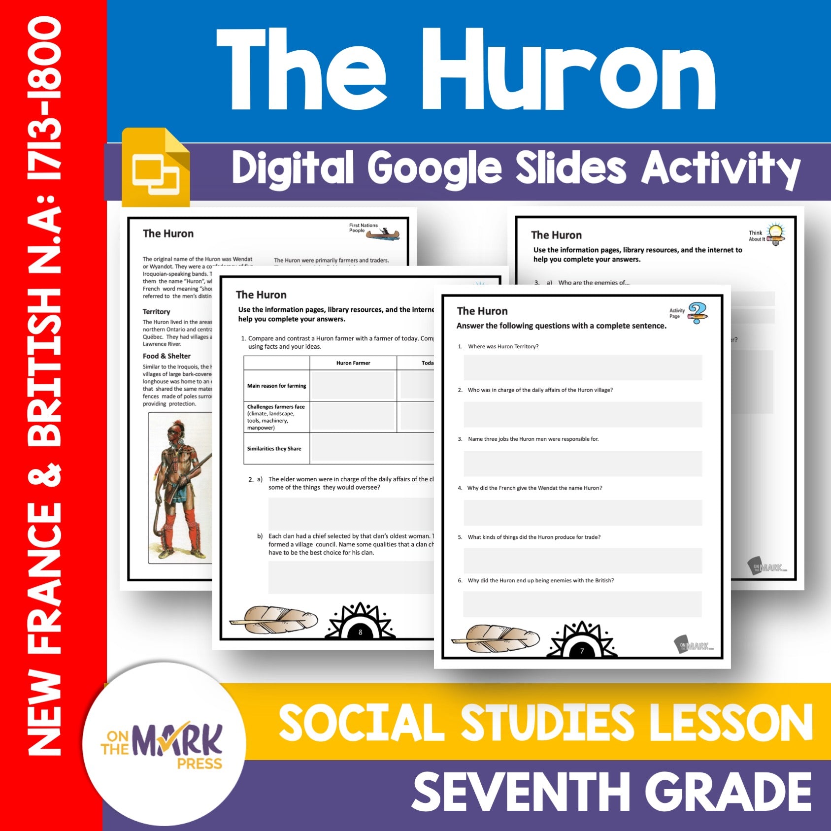 The Huron Grade 7 Google Slides Lesson & Printables
