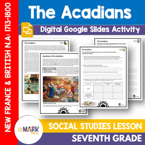 The Acadians Grade 7 Google Slides Lesson & Printables