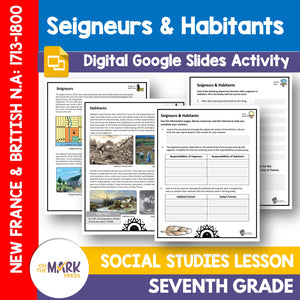 The Seigneurs & Habitants Grade 7 Google Slides Lesson & Printables