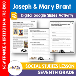 Joseph & Mary Brant Grade 7 Google Slides Lesson & Printables