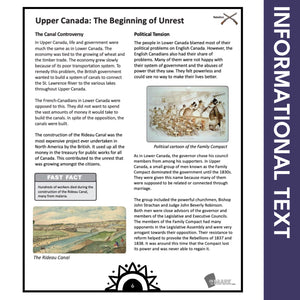Upper Canada: The Beginning of Unrest Grade 7 Google Slides Lesson & Printables