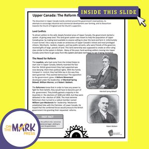 Upper Canada: The Reform Movement Grade 7 Google Slides Lesson & Printables