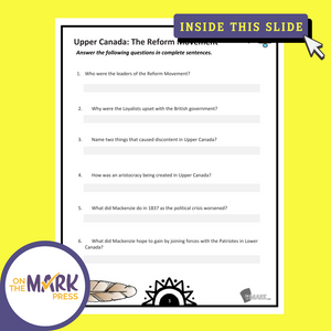 Upper Canada: The Reform Movement Grade 7 Google Slides Lesson & Printables