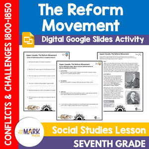 Upper Canada: The Reform Movement Grade 7 Google Slides Lesson & Printables