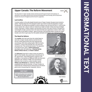 Upper Canada: The Reform Movement Grade 7 Google Slides Lesson & Printables