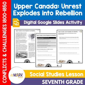 Upper Canada: Unrest Explodes into Rebellion Grade 7 Google Slides Lesson & Printables