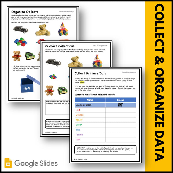 Canadian Data Management Grade 1 Google Slides & Printables
