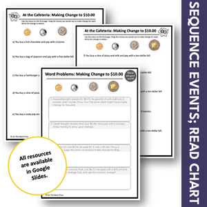 Making Change to $10 with Canadian Money Grades 3-4 Google Slides & Printables