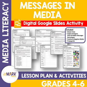 Messages in Media, Gr. 4-6 Google Slides & Printables for Distance Learning