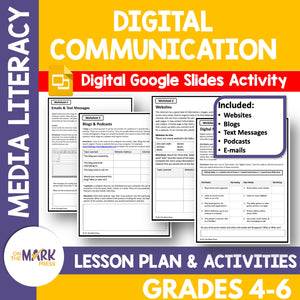 Digital Communication, Grades 4-6 Google Slide Lesson & Printables
