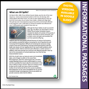 What are Oil Spills? Google Slide & Printables Lesson Grades 5-8