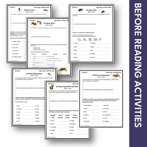 Bugs, Bugs & More Bugs Reading Information Stories Grades 2-3 Google Slides & Printables