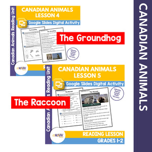 Canadian Animals Google Slides Reading Lesson Bundle! Grades 1-2
