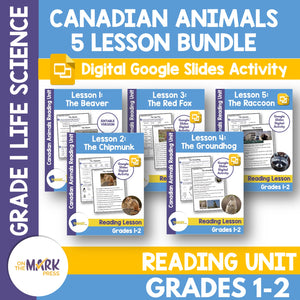 Canadian Animals Google Slides Reading Lesson Bundle! Grades 1-2
