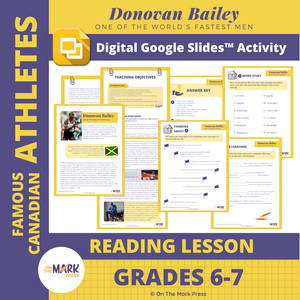 Donovan Bailey - One of the World’s Fastest Men, Google Slides Reading Lesson Grades 6-7