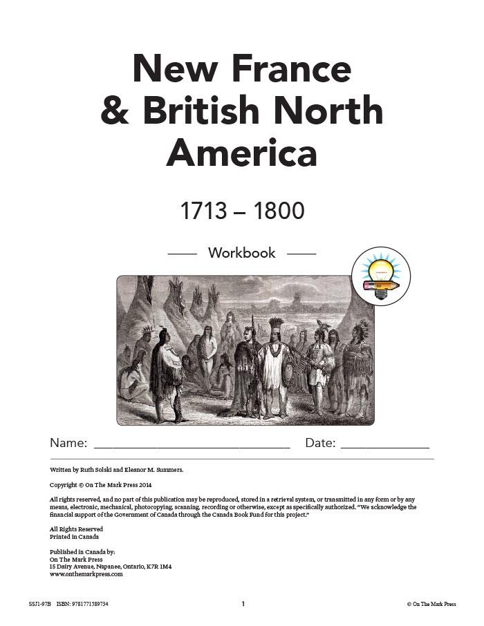 New France & British North America 1713-1800 Grades 7: 10/pk workbooks