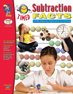 Timed Subtraction Drill Facts Grades 1-3