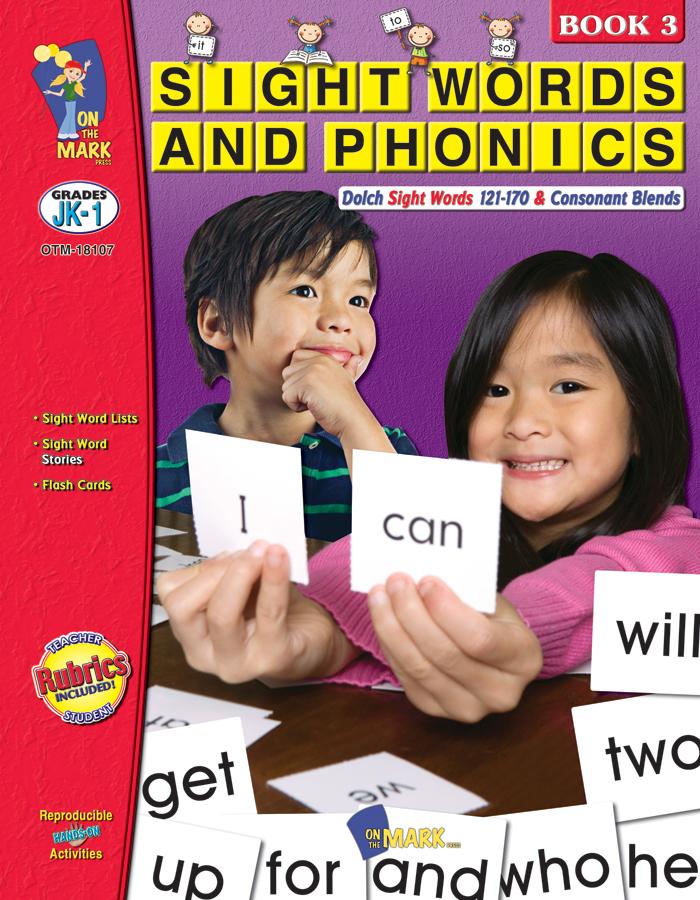Sight Words & Phonics Book 3 Grades Junior Kindergarten to Grade 1