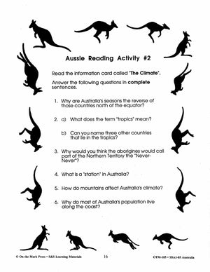 Australia "The Land Down Under" Grades 5-8