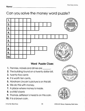 Money: Beginning Math Using American Currency Grades 1-3