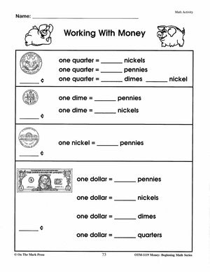 Money: Beginning Math Using American Currency Grades 1-3